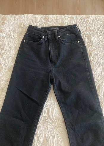 Siyah Regular Fit Midi Kadın Kot Pantolon