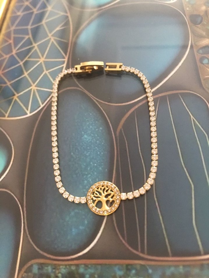 Zincir Detaylı Altın Renk Kadın Bileklik - Görsel 2