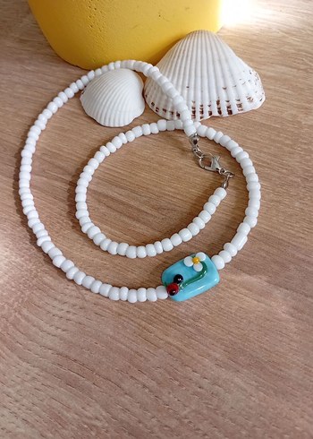 Murano Boncuklu Mini Bohem Kolye - Görsel 2