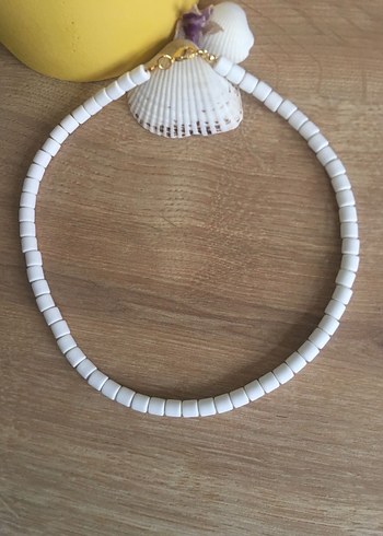 Beyaz Boncuklu Uzun Kadın Kolye - Görsel 2