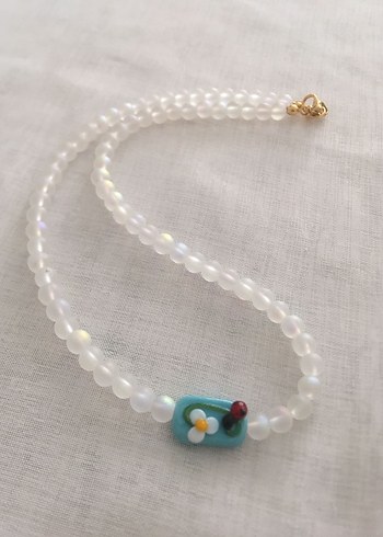 Murano boncuklu akrilik kolye - Görsel 2