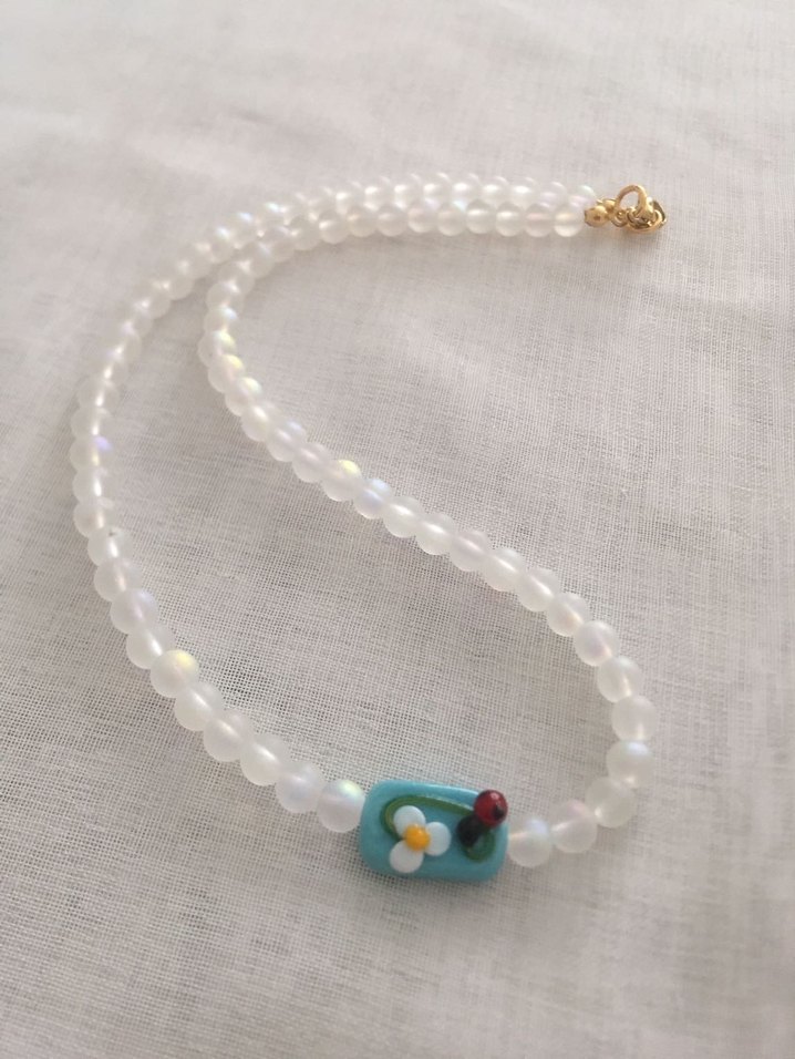 Murano boncuklu akrilik kolye - Görsel 2