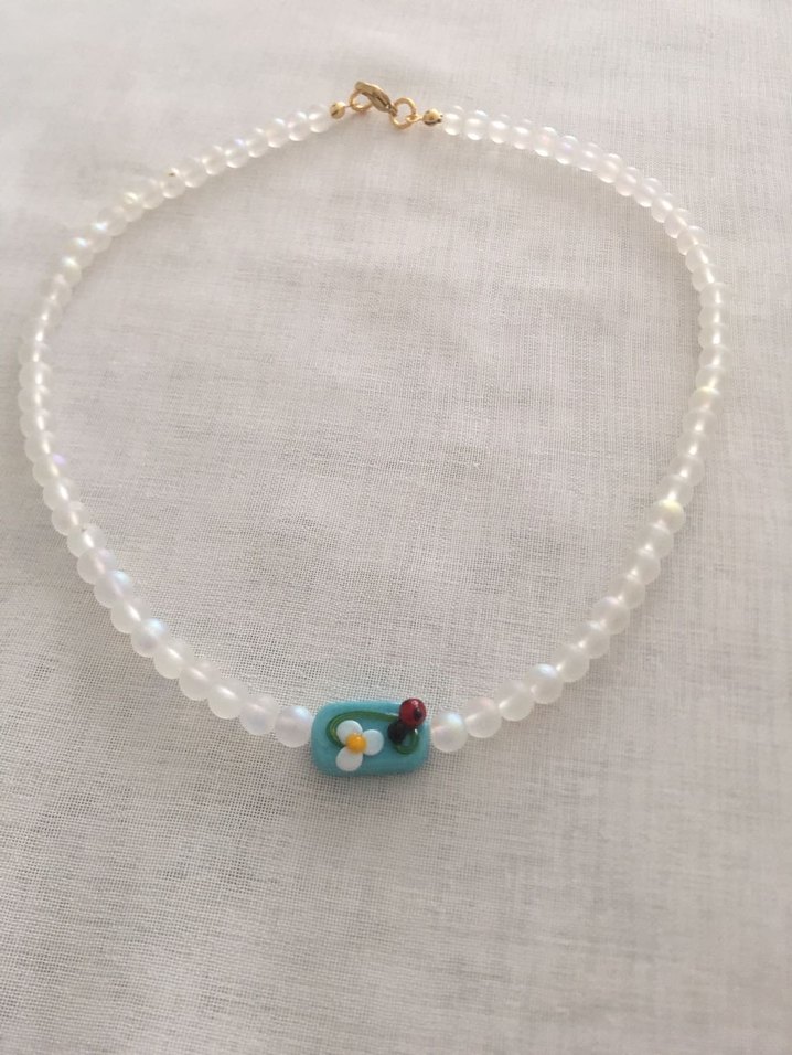 Murano boncuklu akrilik kolye - Görsel 3
