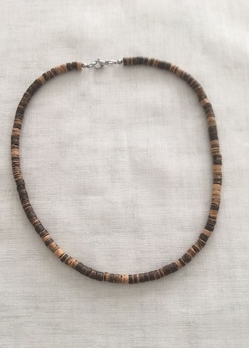 Uzun Kahverengi Boncuklu Kolye - Görsel 3