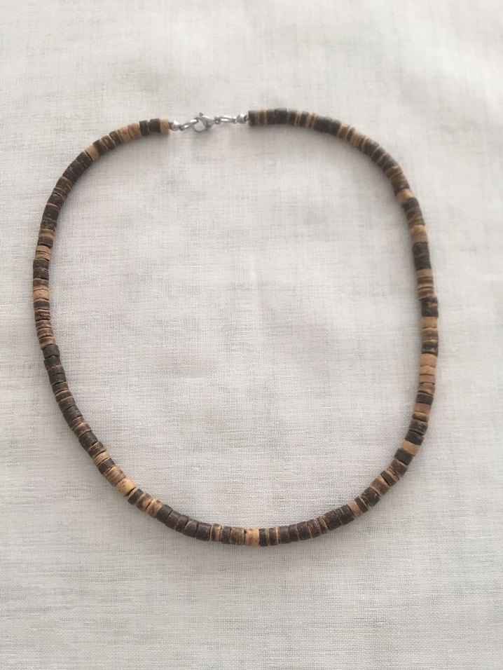 Uzun Kahverengi Boncuklu Kolye - Görsel 3