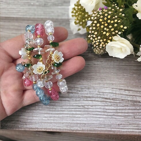 Tasarımcı Akrilik boncuk üçlü bileklik