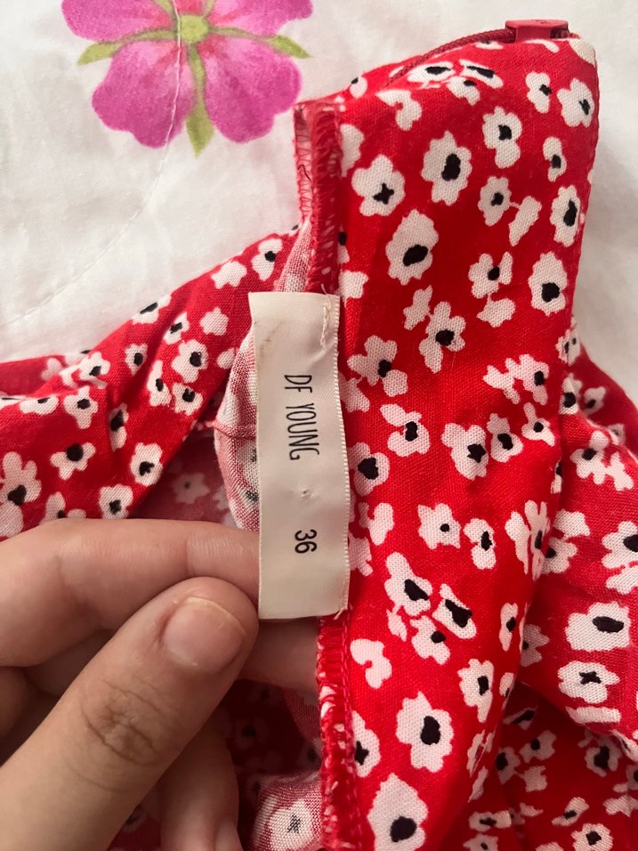 Kırmızı Midi Boy Drapeli Kadın Etek - Görsel 2