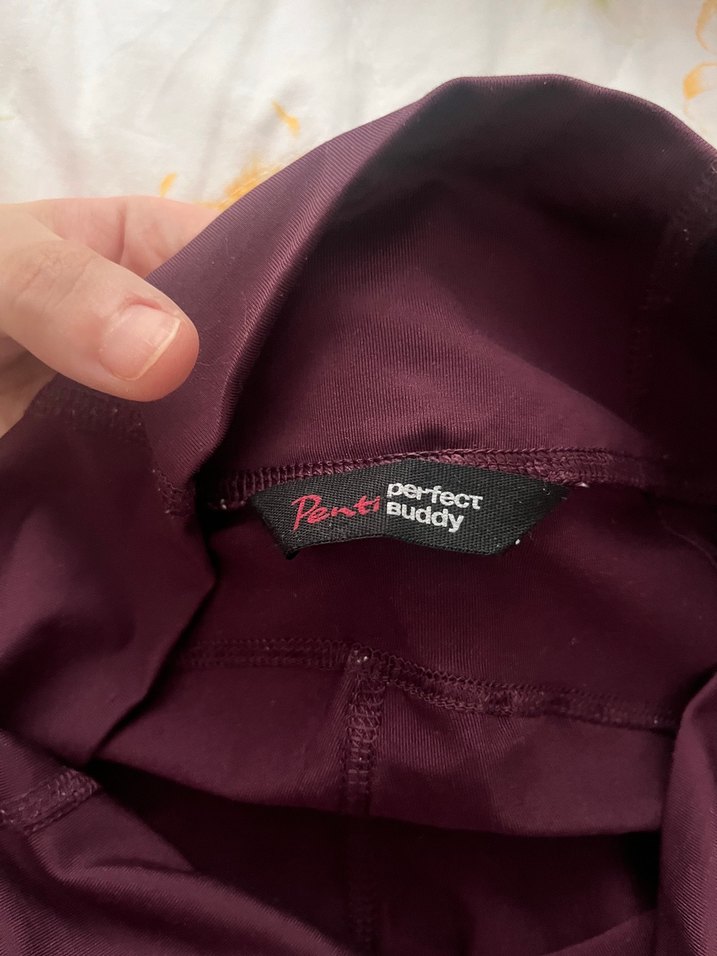 Bordo Midi Spor Kadın Tayt Fermuarlı - Görsel 2