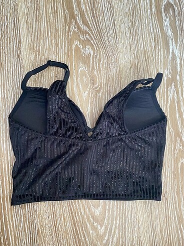 Penti penti simli siyah bralet