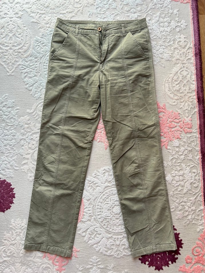 Kadın Haki Vintage Kot - Görsel 3