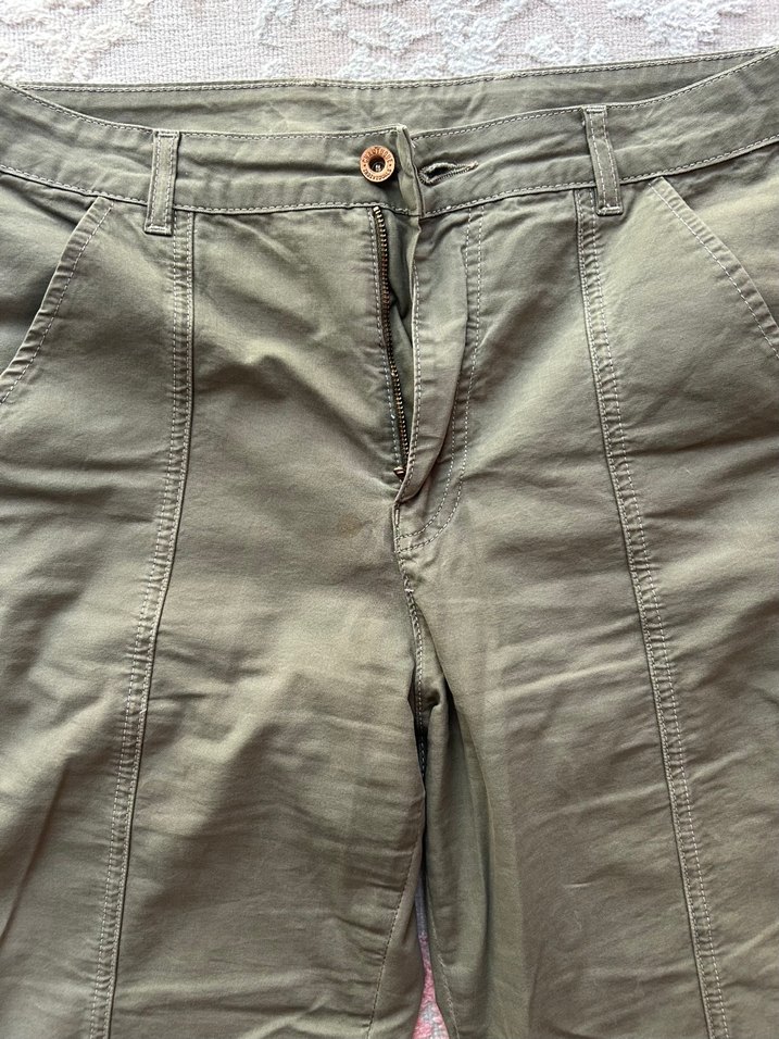 Kadın Haki Vintage Kot - Görsel 2