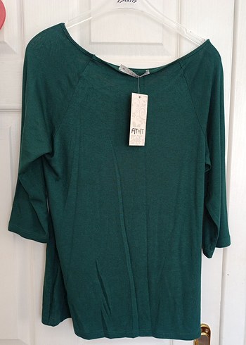 Payetli Turkuaz Bohem Uzun Kollu Hamile Bluzu - Görsel 3