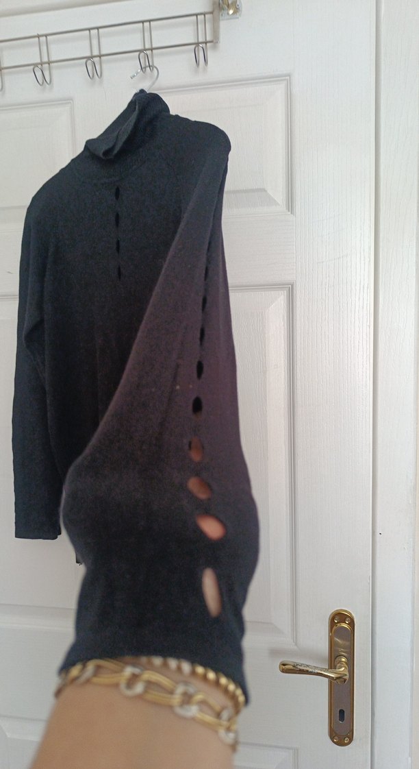 i Siyah Yün Kadın Kazak - Görsel 5