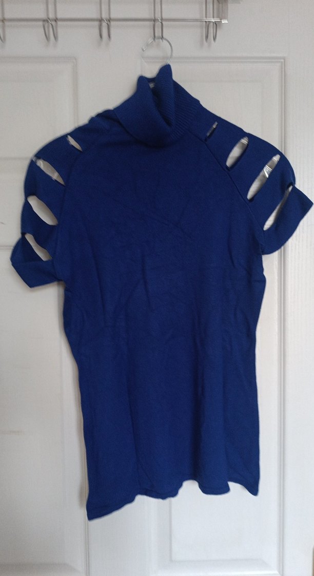 lemsful Kısa Kollu Lacivert Boğazlı Kazak - Görsel 2