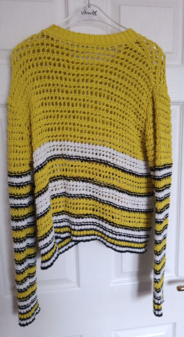 Sarı Örgü Kadın Uzun Kollu Bohem Kazak - Görsel 5