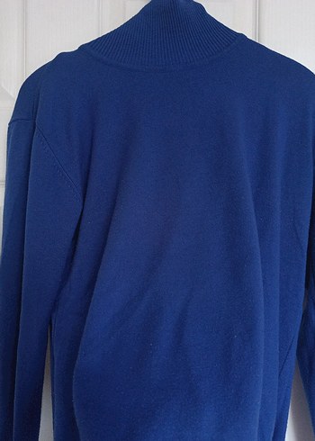 Kadın Mavi Boğazlı Triko Kazak - Görsel 2