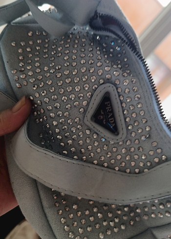 maviSüet Taşlı Yılan Desenli Kadın Çanta - Görsel 3