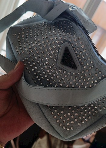 maviSüet Taşlı Yılan Desenli Kadın Çanta - Görsel 2