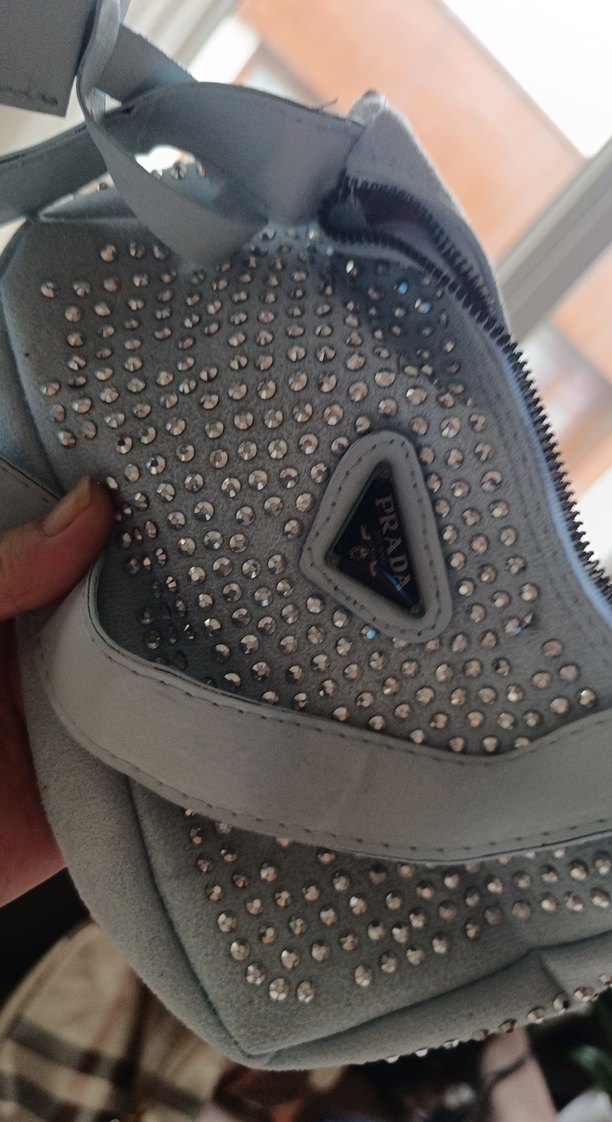 maviSüet Taşlı Yılan Desenli Kadın Çanta - Görsel 3