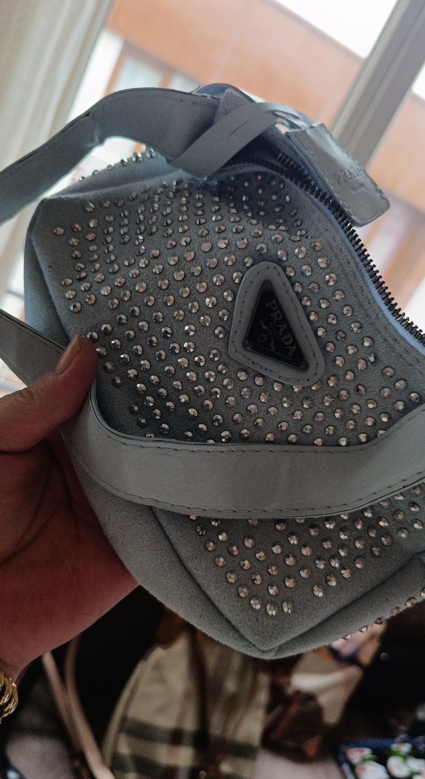 maviSüet Taşlı Yılan Desenli Kadın Çanta - Görsel 2