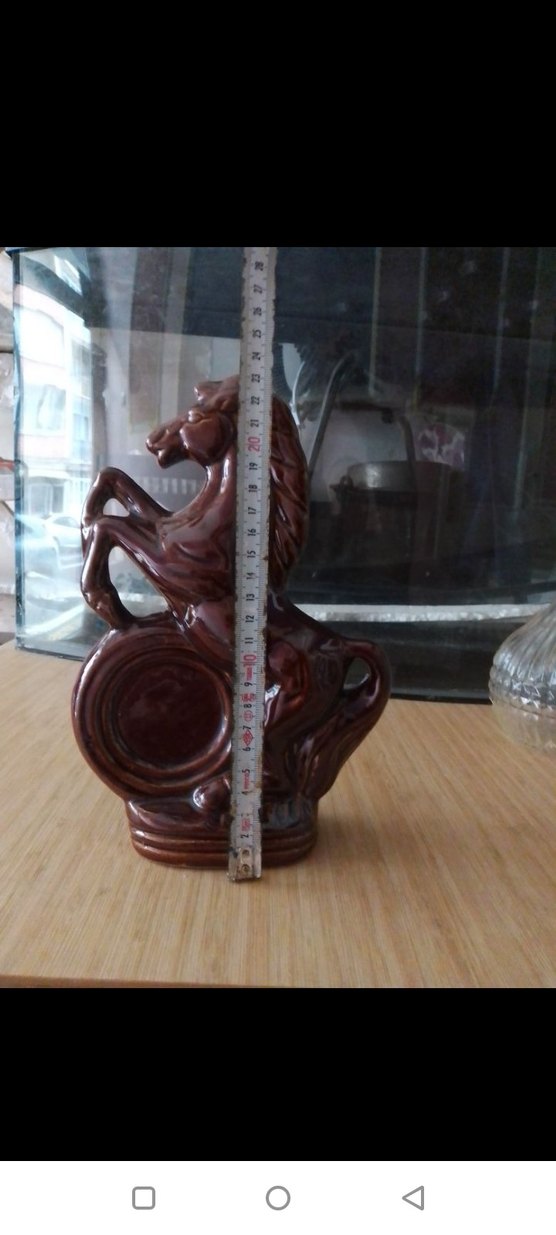 Kahverengi At Figürin porselen - Görsel 3