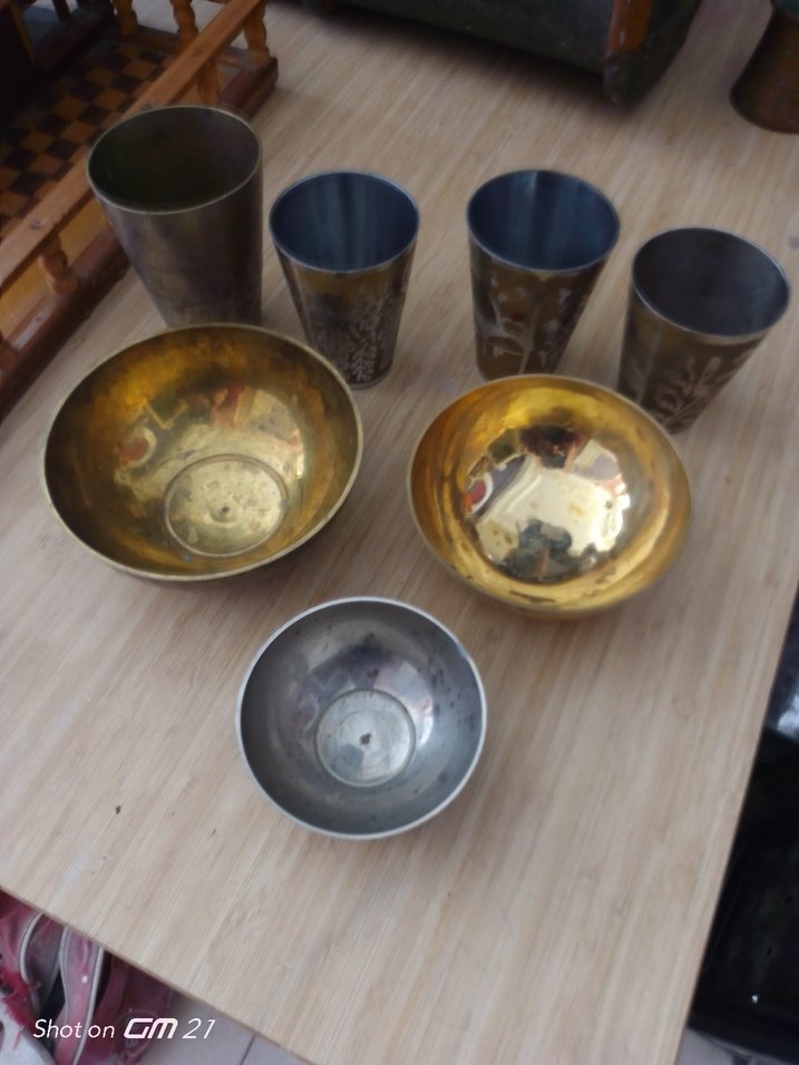 Altın Renkli piriç Kase ve Bardak Seti - Görsel 2