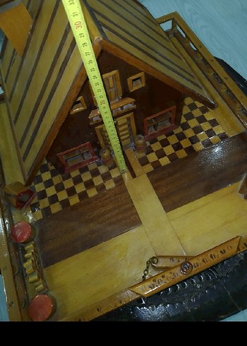 Kahverengi Ahşap Ev Oyuncak - Görsel 8