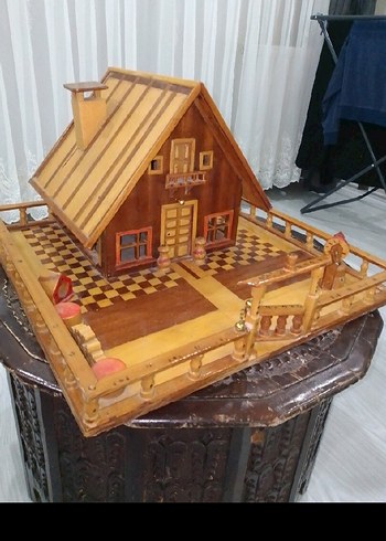 Kahverengi Ahşap Ev Oyuncak - Görsel 2