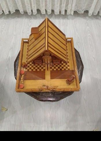 Kahverengi Ahşap Ev Oyuncak - Görsel 5