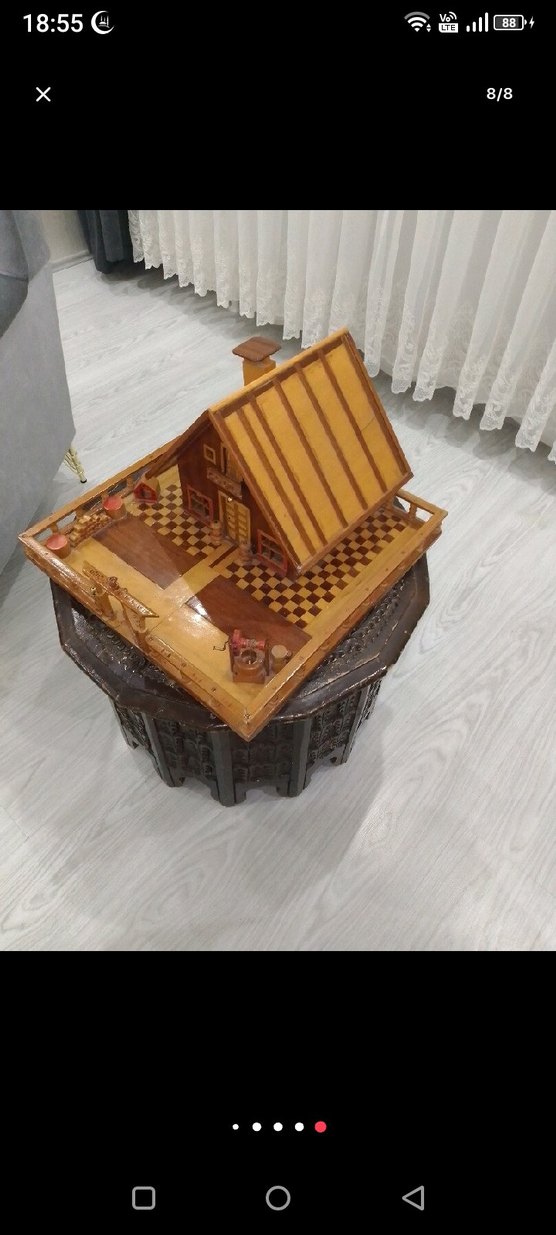 Kahverengi Ahşap Ev Oyuncak - Görsel 3