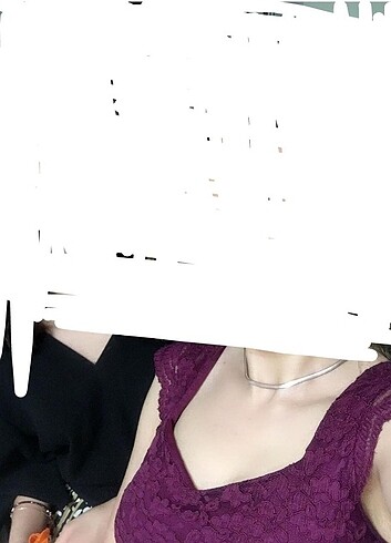 Mor güpür elbise - Görsel 4