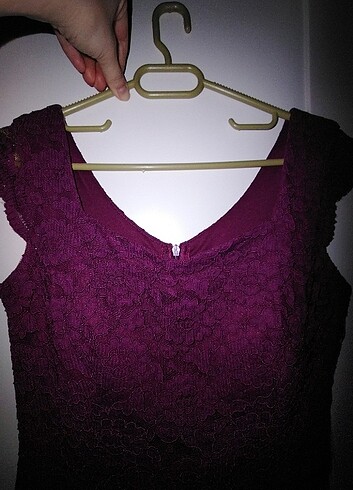 Mor güpür elbise - Görsel 5