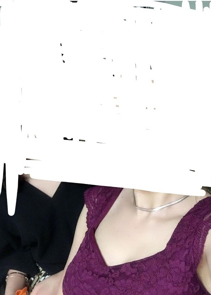 Mor güpür elbise - Görsel 4