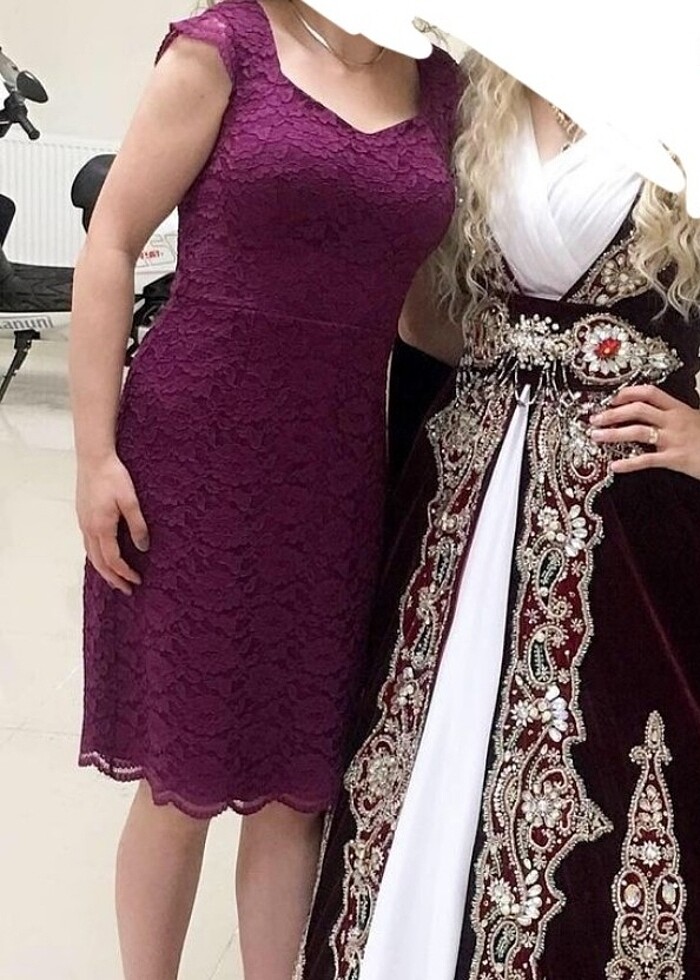 Mor güpür elbise - Görsel 2