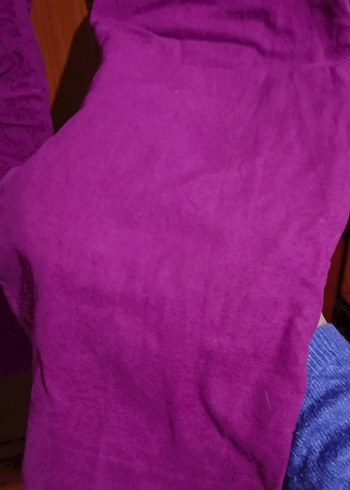 Mor Midi Süet Kadın Pantolon - Görsel 5