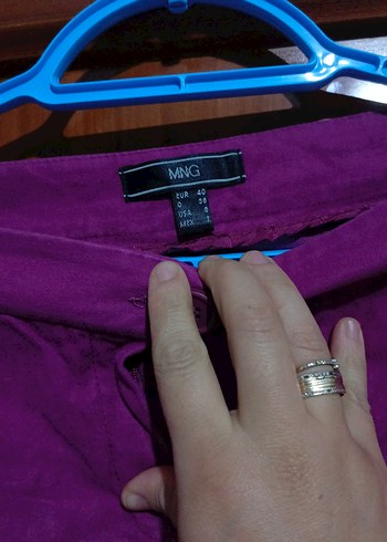 Mor Midi Süet Kadın Pantolon - Görsel 8