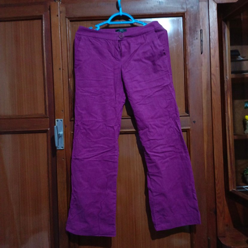 Mor Midi Süet Kadın Pantolon - Görsel 2