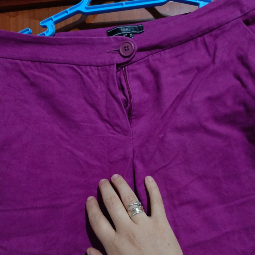 Mor Midi Süet Kadın Pantolon - Görsel 4