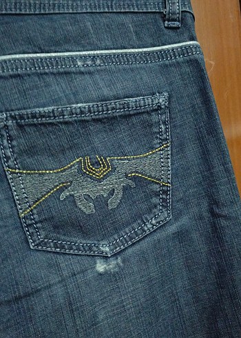 Kadın Lacivert Denim Midi Boy Kot Pantolon - Görsel 8