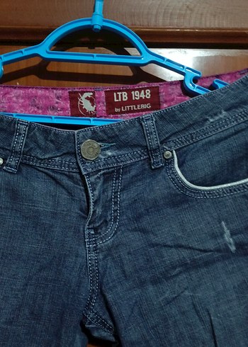 Kadın Lacivert Denim Midi Boy Kot Pantolon - Görsel 7