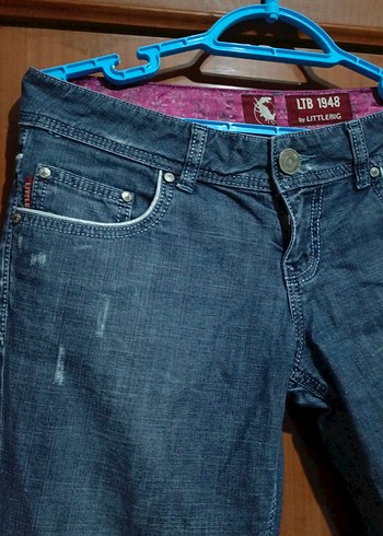 Kadın Lacivert Denim Midi Boy Kot Pantolon - Görsel 2