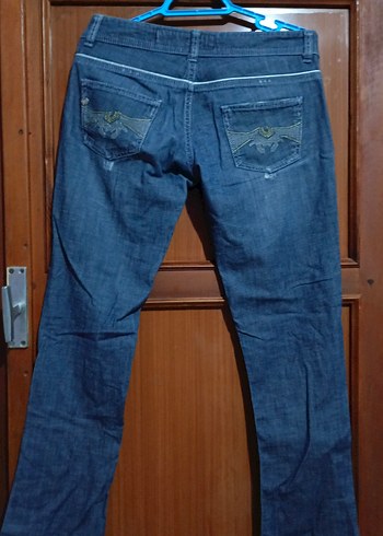 Kadın Lacivert Denim Midi Boy Kot Pantolon - Görsel 4