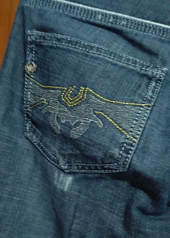 Kadın Lacivert Denim Midi Boy Kot Pantolon - Görsel 3