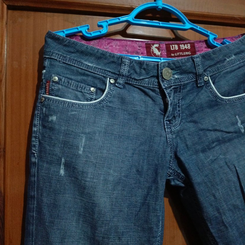 Kadın Lacivert Denim Midi Boy Kot Pantolon - Görsel 2