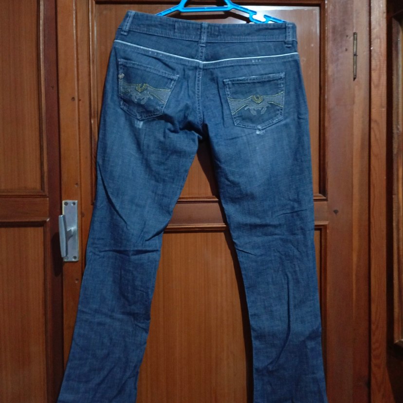 Kadın Lacivert Denim Midi Boy Kot Pantolon - Görsel 4