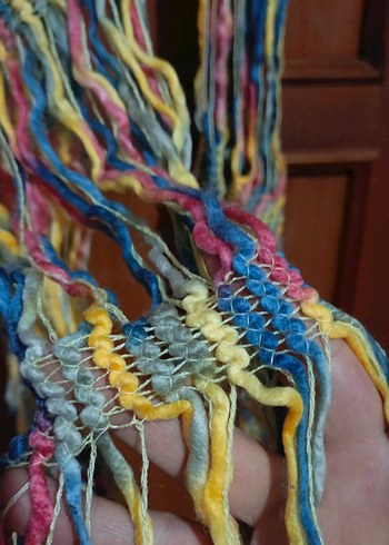 Pembe Zincir Detaylı Kadın Örgü Şal - Görsel 4