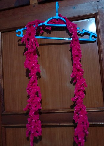 Pembe Zincir Detaylı Kadın Örgü Şal - Görsel 2