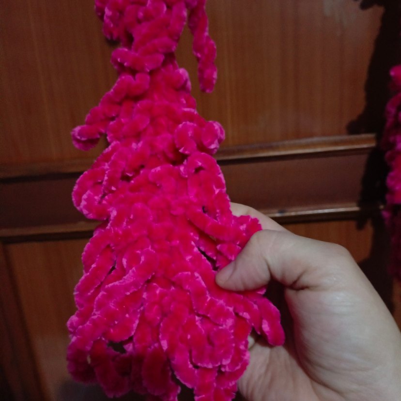 Pembe Zincir Detaylı Kadın Örgü Şal - Görsel 3