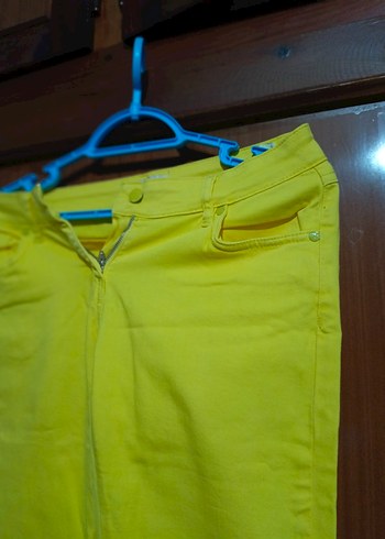 Sarı Kadın Midi Kumaş Pantolon - Görsel 7