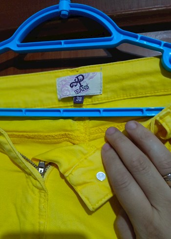 Sarı Kadın Midi Kumaş Pantolon - Görsel 8